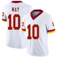 Washington #10 Way Player Football V Neck Short Sleeve White Jersey Tress For Men Youth Women Gift
