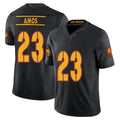 Washington #23 Amos Player Football V Neck Short Sleeve Black Jersey Trey For Men Youth Women Gift