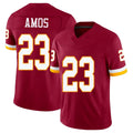 Washington #23 Amos Player Football V Neck Short Sleeve Red Jersey Trey For Men Youth Women Gift