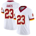 Washington #23 Amos Player Football V Neck Short Sleeve White Jersey Trey For Men Youth Women Gift