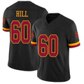 Washington #60 Hill Player Football V Neck Short Sleeve Jersey Black Trey For Men Youth Women Gift