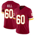 Washington #60 Hill Player Football V Neck Short Sleeve Red Jersey Trey For Men Youth Women Gift