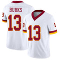 Washington #13 Burks Player Football V Neck Short Sleeve White Jersey Treylon For Men Youth Women Gift