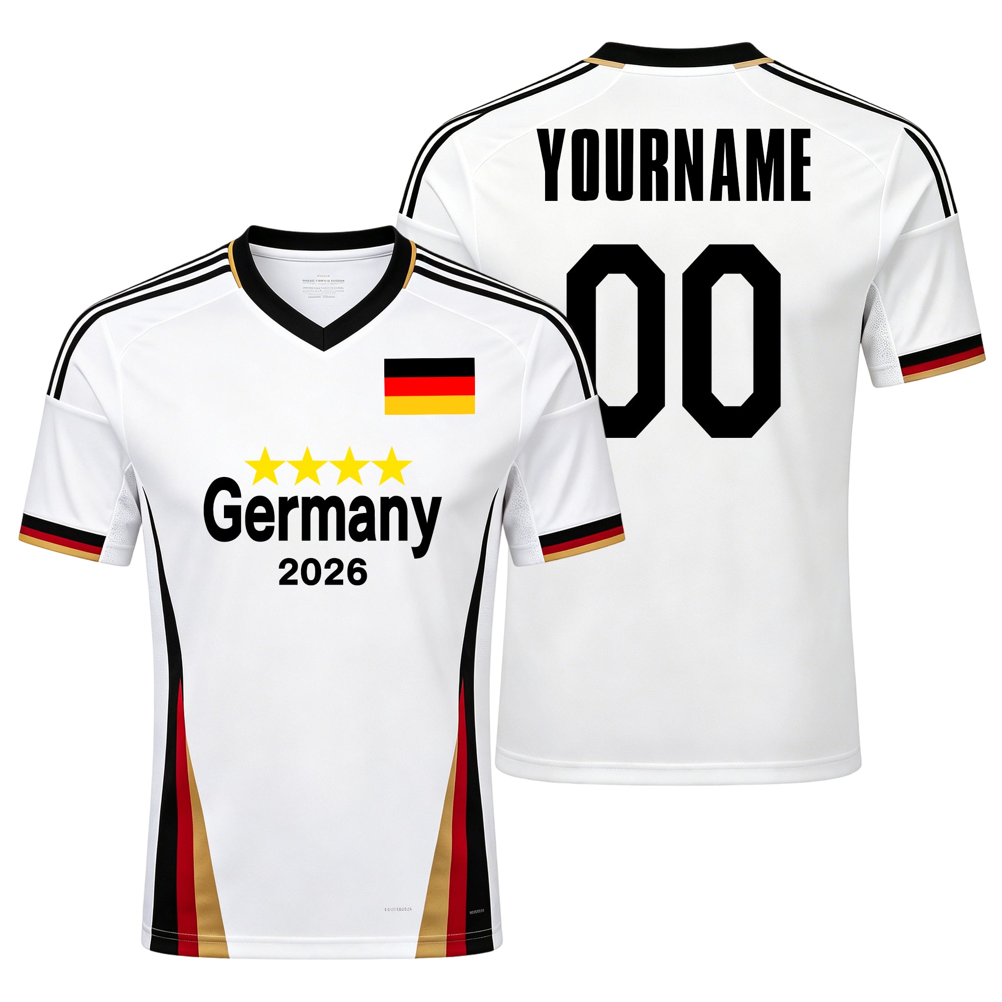 Custom Germany Soccer Jersey – Personalized Name & Number Football Shirt:2026 Cup Kids Youths Mens Womens Fans