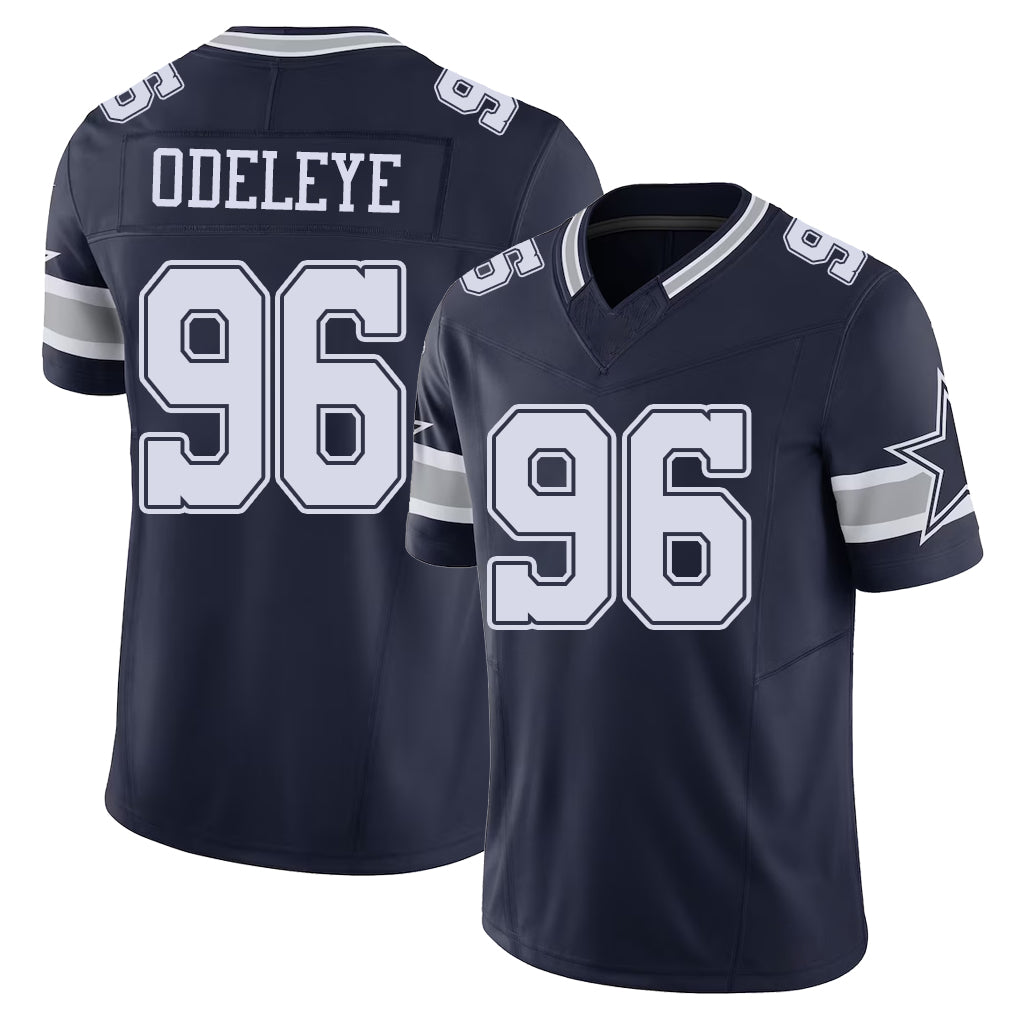 Dallas #96 Adedayo Player Football V Neck Short Sleeve Navy Jersey Odeleye For Men Youth Women Gift