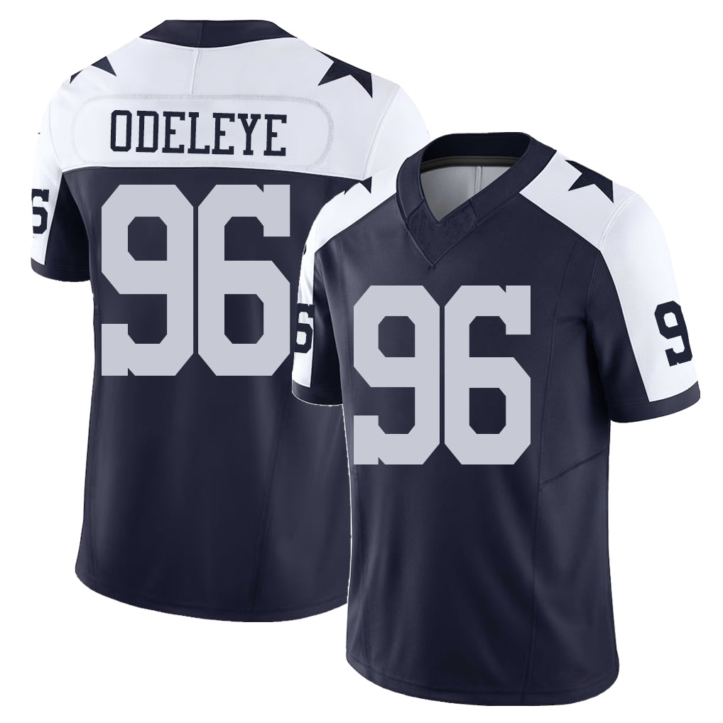 Dallas #96 Adedayo Player Football V Neck Short Sleeve Navy Jersey Odeleye For Men Youth Women Gift