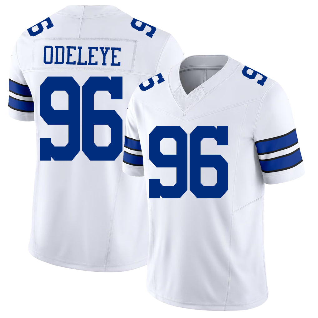 Dallas #96 Adedayo Player Football V Neck Short Sleeve White Jersey Odeleye For Men Youth Women Gift