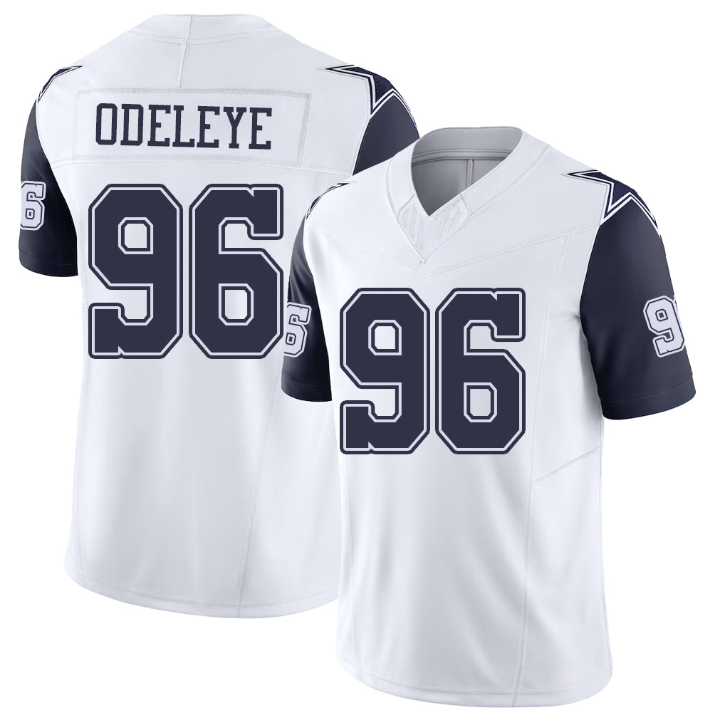 Dallas #96 Adedayo Player Football V Neck Short Sleeve White Jersey Odeleye For Men Youth Women Gift