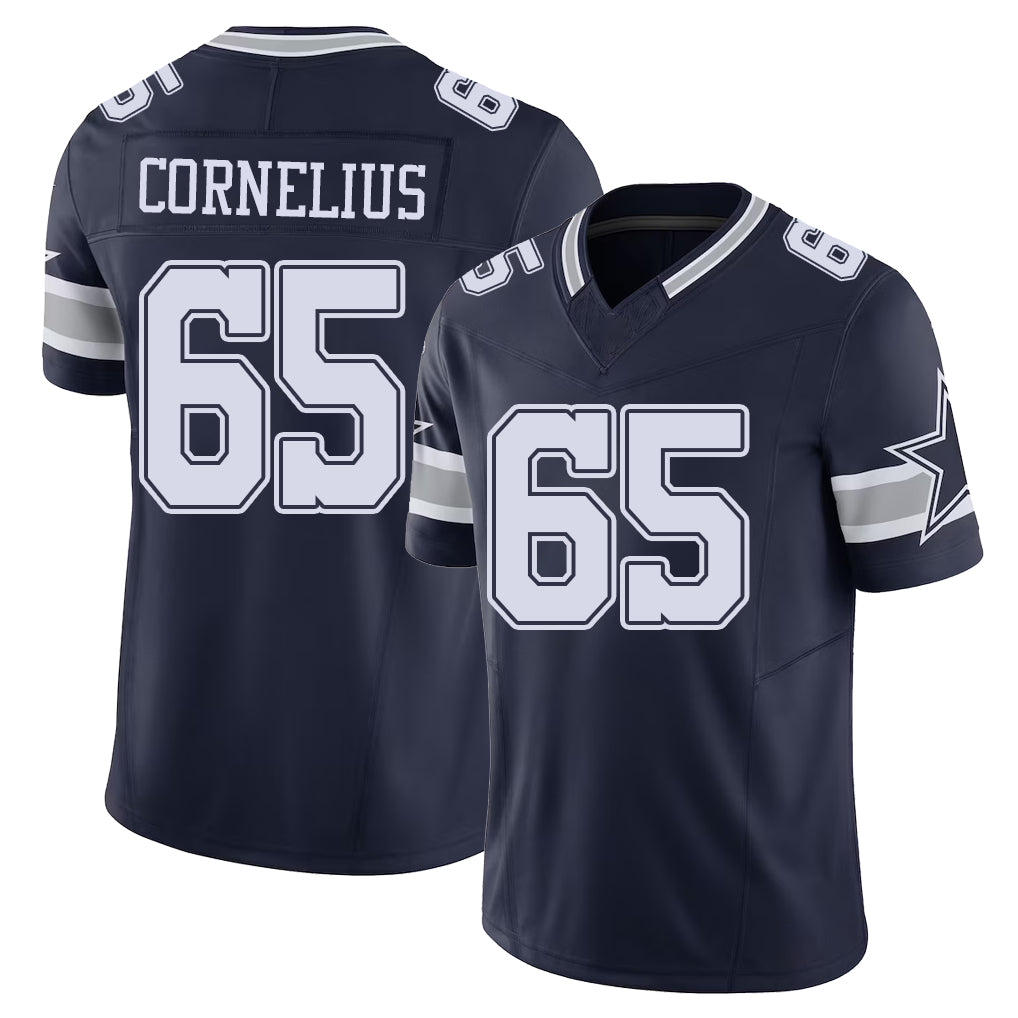 Dallas #65 Ajani Player Football V Neck Short Sleeve Navy Jersey Cornelius For Men Youth Women Gift