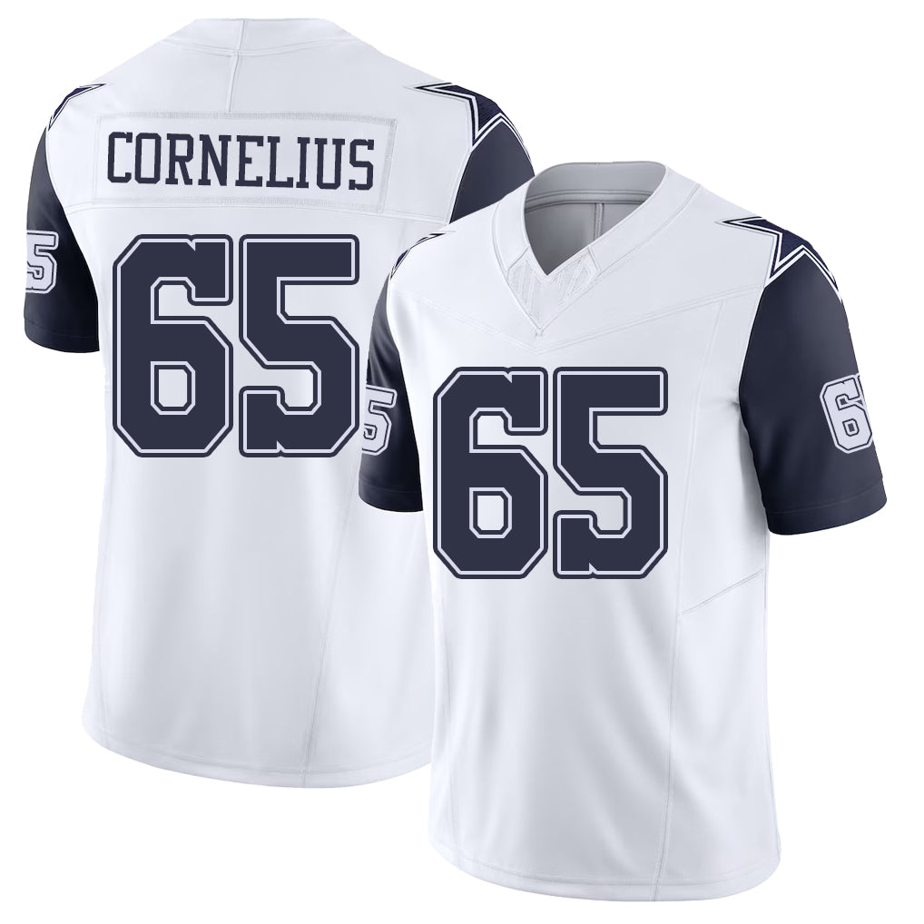 Dallas #65 Ajani Player Football V Neck Short Sleeve White Jersey Cornelius For Men Youth Women Gift