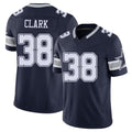 Dallas #38 Alijah Player Football V Neck Short Sleeve Navy Jersey Clark For Men Youth Women Gift