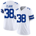 Dallas #38 Alijah Player Football V Neck Short Sleeve White Jersey Clark For Men Youth Women Gift