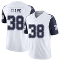 Dallas #38 Alijah Player Football V Neck Short Sleeve White Jersey Clark For Men Youth Women Gift