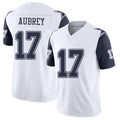 Dallas #17 Brandon Player Football V Neck Short Sleeve White Jersey Aubrey For Men Youth Women Gift