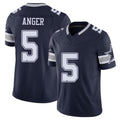 Dallas #5 Bryan Player Football V Neck Short Sleeve Navy Jersey Anger For Men Youth Women Gift