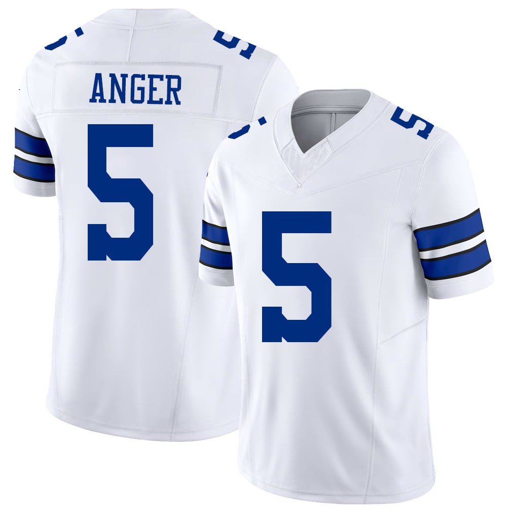 Dallas #5 Bryan Player Football V Neck Short Sleeve White Jersey Anger For Men Youth Women Gift