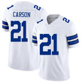 Dallas #21 Caelen Player Football V Neck Short Sleeve White Jersey Carson For Men Youth Women Gift