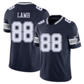 Dallas #88 CeeDee Player Football V Neck Short Sleeve Navy Jersey Lamb For Men Youth Women Gift
