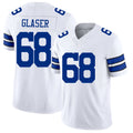Dallas #68 Chris Player Football V Neck Short Sleeve White Jersey Glaser For Men Youth Women Gift