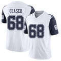 Dallas #68 Chris Player Football V Neck Short Sleeve White Jersey Glaser For Men Youth Women Gift