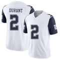 Dallas #2 Cobie Player Football V Neck Short Sleeve White Jersey Durant For Men Youth Women Gift