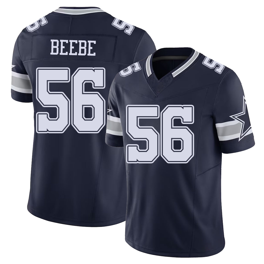 Dallas #56 Cooper Player Football V Neck Short Sleeve Navy Jersey Beebe For Men Youth Women Gift