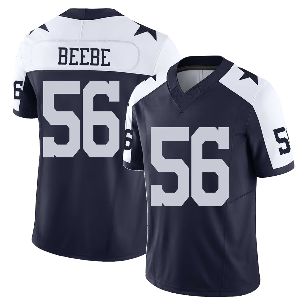 Dallas #56 Cooper Player Football V Neck Short Sleeve Navy Jersey Beebe For Men Youth Women Gift
