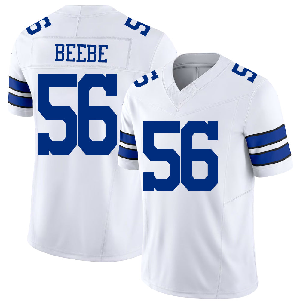 Dallas #56 Cooper Player Football V Neck Short Sleeve White Jersey Beebe For Men Youth Women Gift