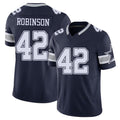 Dallas #42 Curtis Player Football V Neck Short Sleeve Navy Jersey Robinson For Men Youth Women Gift