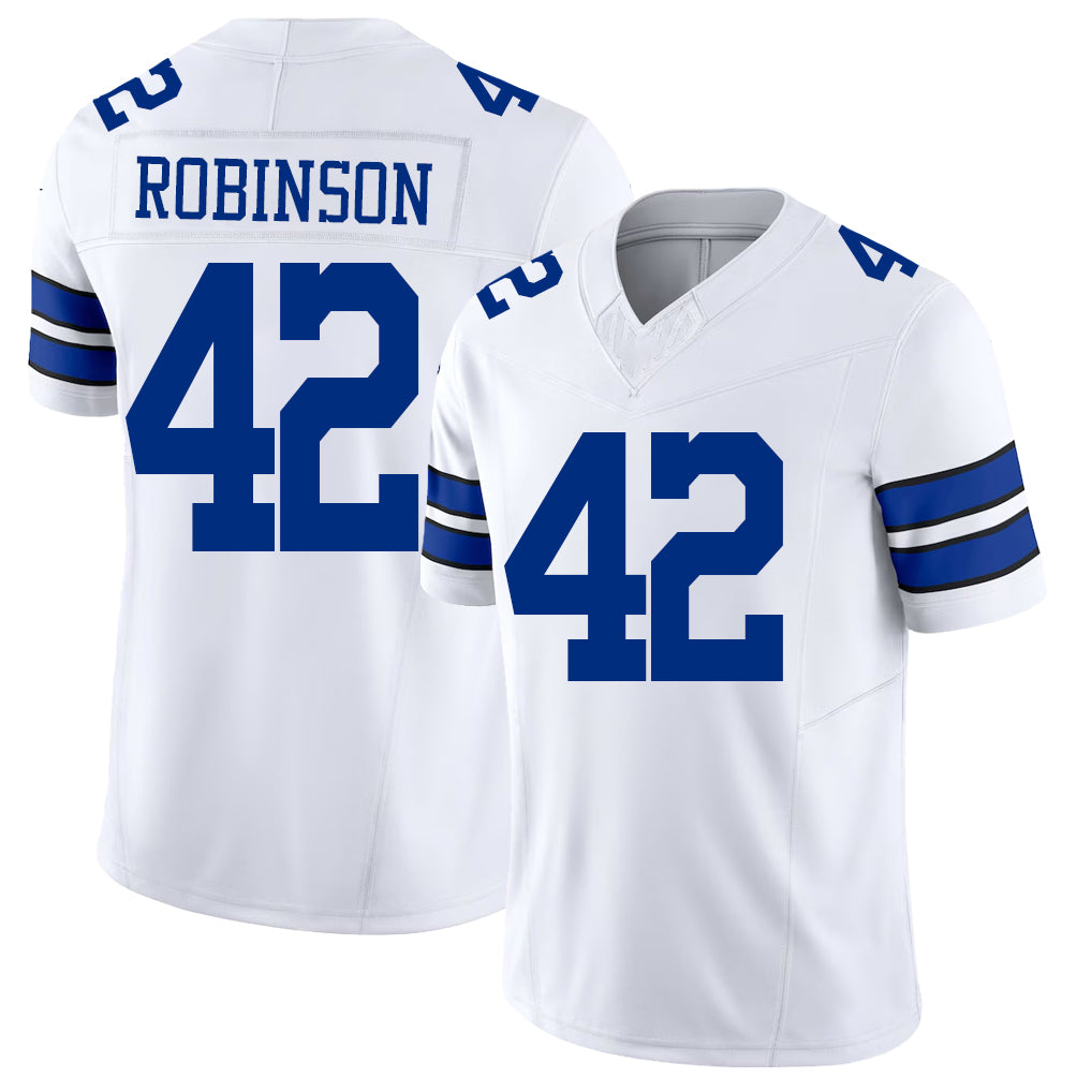 Dallas #42 Curtis Player Football V Neck Short Sleeve White Jersey Robinson For Men Youth Women Gift