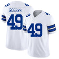 Dallas #49 Rogers Player Football V Neck Short Sleeve White Jersey DJ For Men Youth Women Gift
