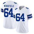Dallas #64 Wingfield Player Football V Neck Short Sleeve White Jersey DJ For Men Youth Women Gift