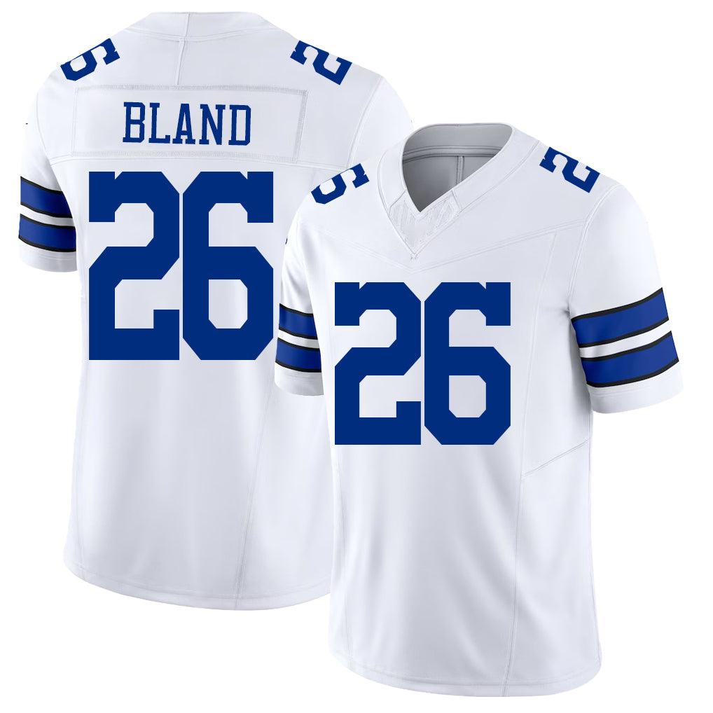 Dallas #26 DaRon Player Football V Neck Short Sleeve White Jersey Bland For Men Youth Women Gift