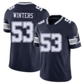 Dallas #53 Dee Player Football V Neck Short Sleeve Navy Jersey Winters For Men Youth Women Gift