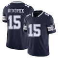 Dallas #15 Derion Player Football V Neck Short Sleeve Navy Jersey Kendrick For Men Youth Women Gift