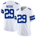 Dallas #29 Moore Player Football V Neck Short Sleeve White Jersey Devin For Men Youth Women Gift