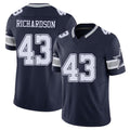 Dallas #43 Richardson Player Football V Neck Short Sleeve Navy Jersey Dominic For Men Youth Women Gift