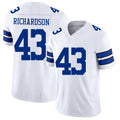Dallas #43 Richardson Player Football V Neck Short Sleeve White Jersey Dominic For Men Youth Women Gift