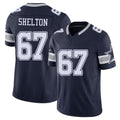 Dallas #67 Shelton Player Football V Neck Short Sleeve Navy Jersey Drew For Men Youth Women Gift