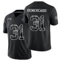 Dallas #31 Demercado Player Football V Neck Short Sleeve Black Jersey Emari For Men Youth Women Gift
