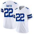 Dallas #22 Smith Player Football V Neck Short Sleeve White Jersey Emmitt For Men Youth Women Gift