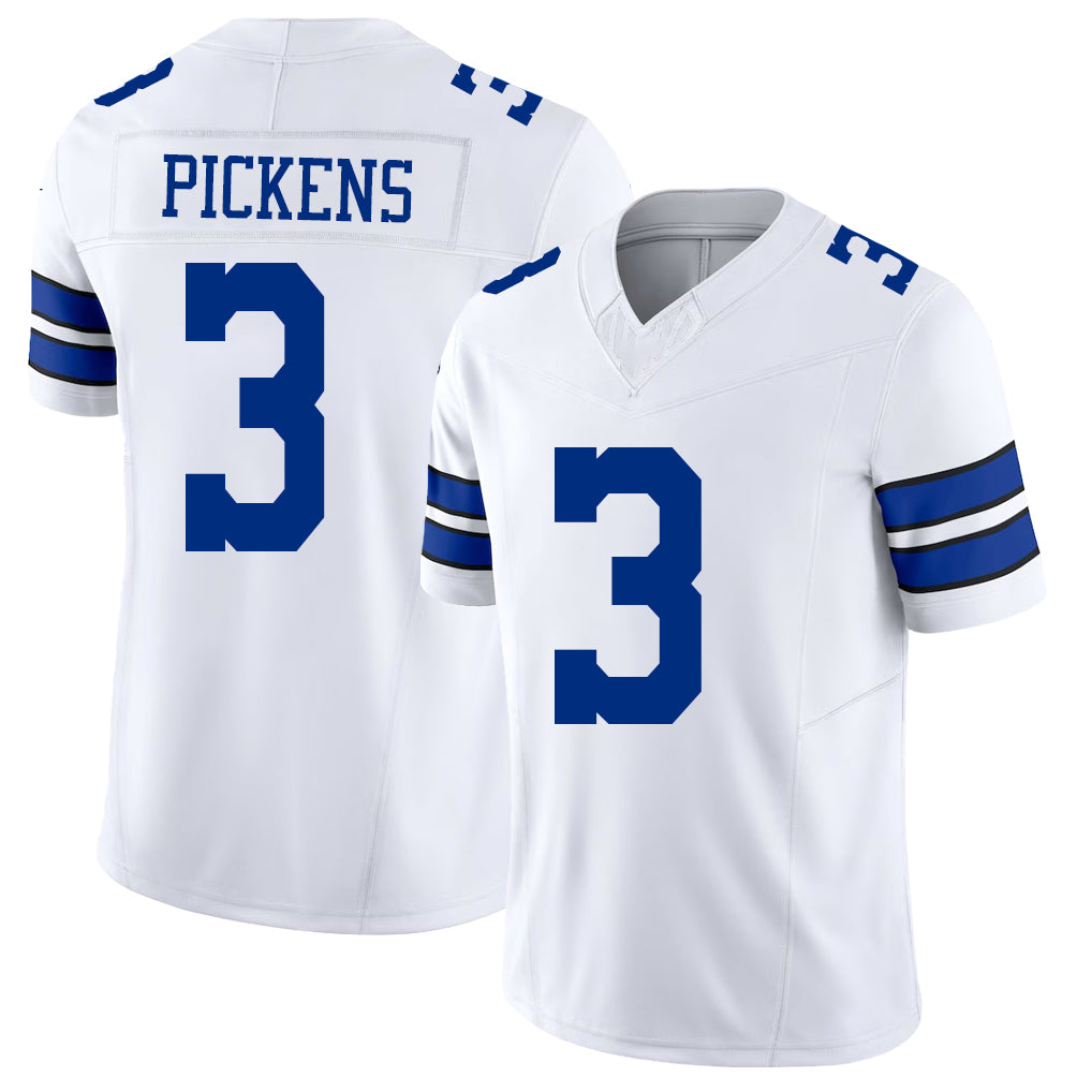 Dallas #3 Pickens Player Football V Neck Short Sleeve White Jersey George For Men Youth Women Gift