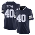 Dallas #40 Luepke Player Football V Neck Short Sleeve Navy Jersey Hunter For Men Youth Women Gift