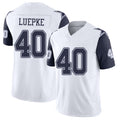 Dallas #40 Luepke Player Football V Neck Short Sleeve White Jersey Hunter For Men Youth Women Gift