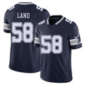 Dallas #58 Land Player Football V Neck Short Sleeve Navy Jersey Isaiah For Men Youth Women Gift