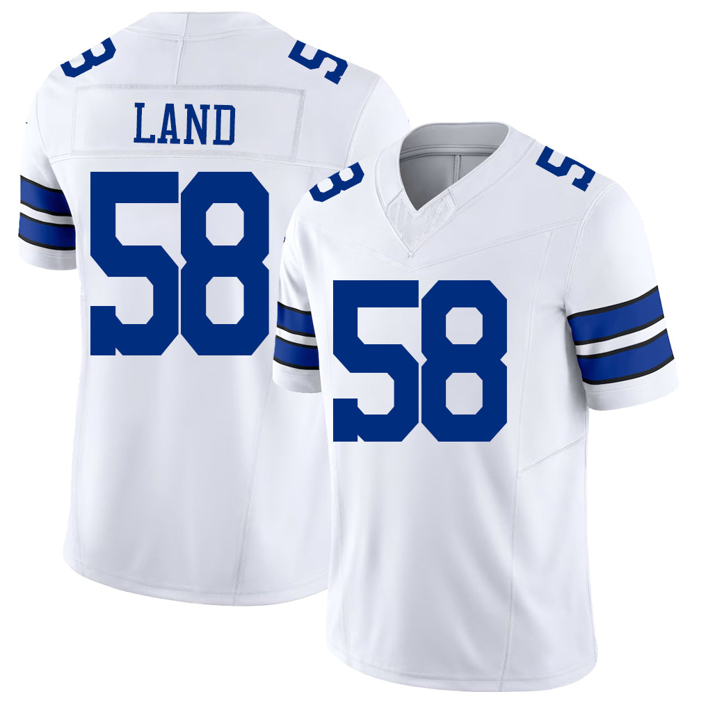 Dallas #58 Land Player Football V Neck Short Sleeve White Jersey Isaiah For Men Youth Women Gift