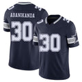 Dallas #30 Abanikanda Player Football V Neck Short Sleeve Navy Jersey Israel For Men Youth Women Gift