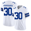 Dallas #30 Abanikanda Player Football V Neck Short Sleeve White Jersey Israel For Men Youth Women Gift