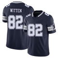 Dallas #82 Witten Player Football V Neck Short Sleeve Navy Jersey Jason For Men Youth Women Gift