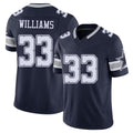 Dallas #33 Williams Player Football V Neck Short Sleeve Navy Jersey Javonte For Men Youth Women Gift